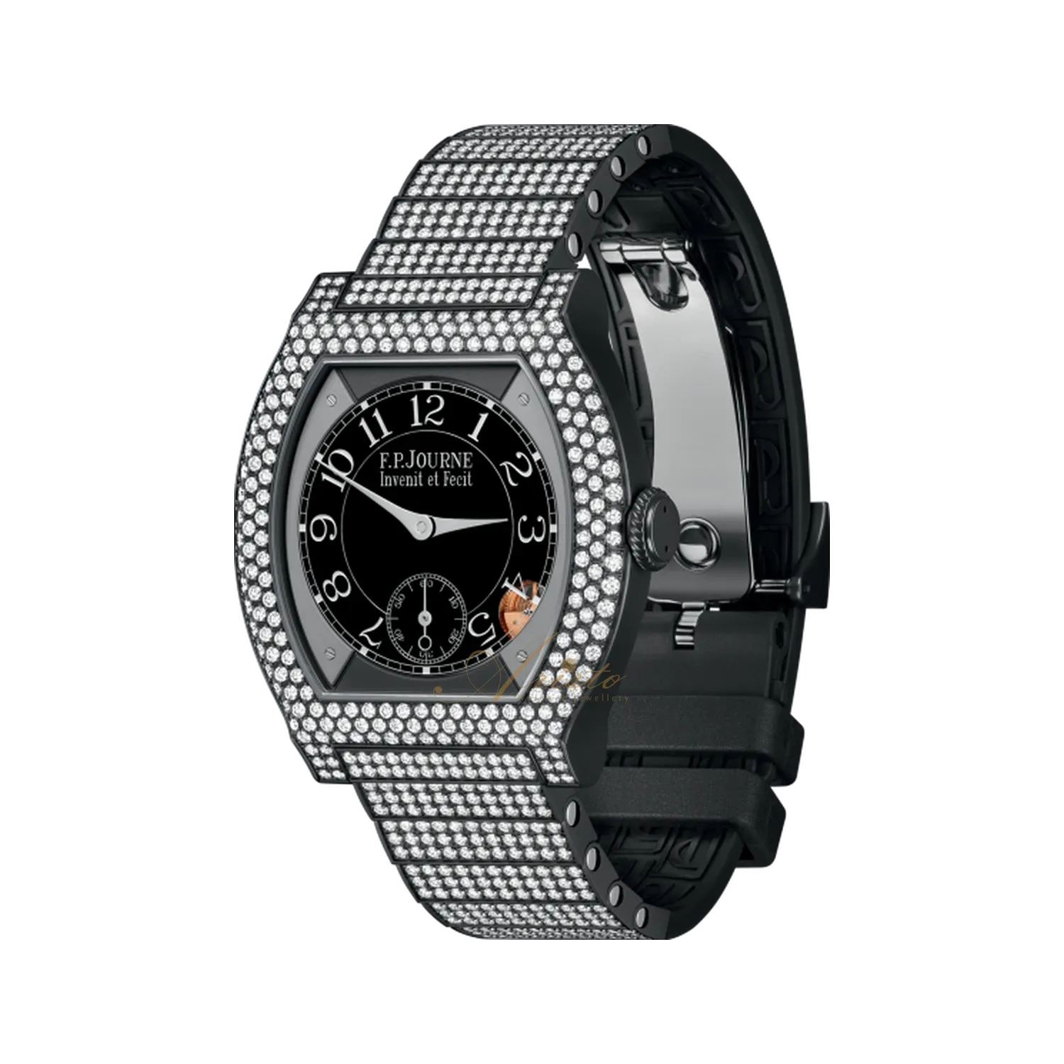 élégante 40 mm Titalyt® With 12 Rows Of Diamonds and Set Bracelet - Ref. ELT