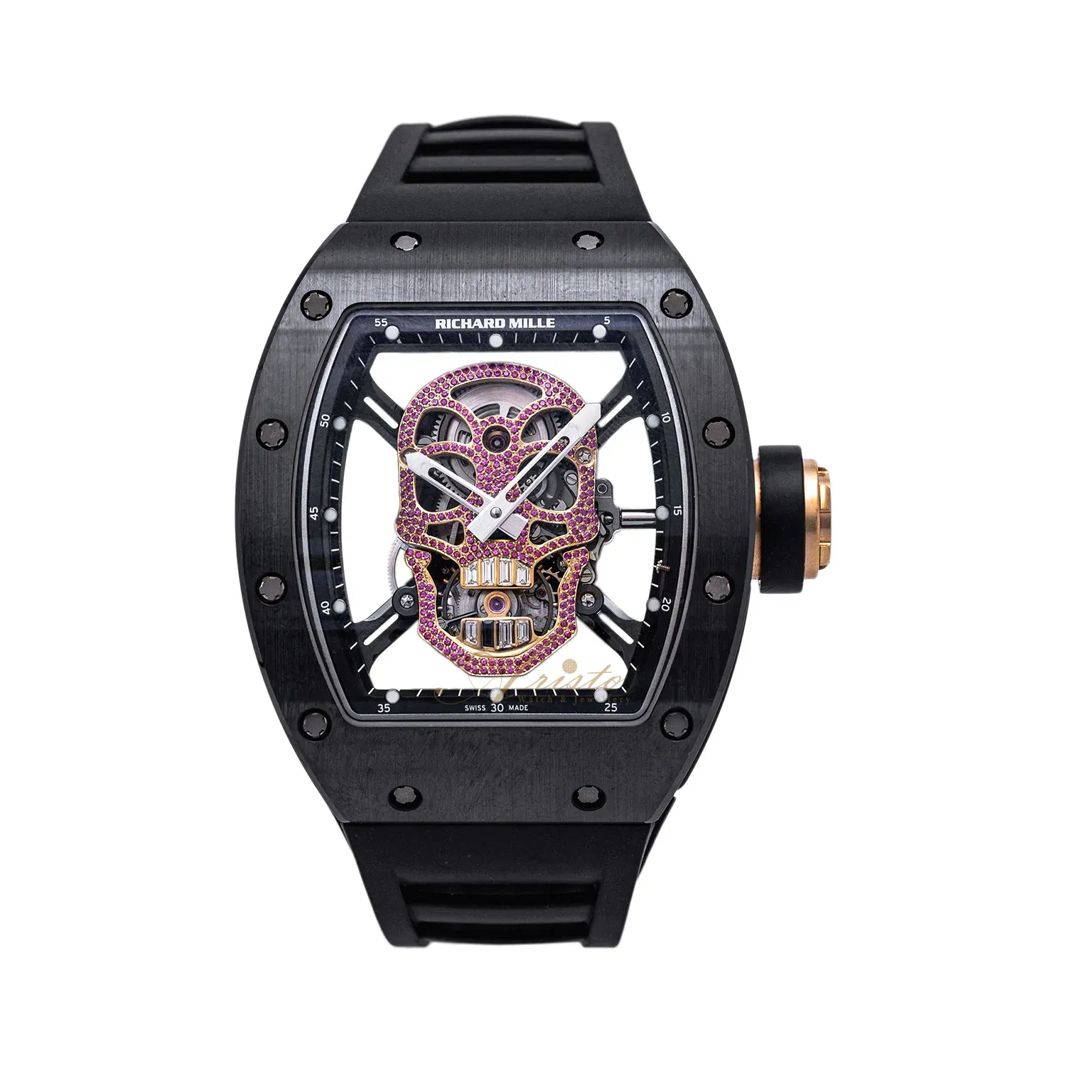 RM52-01 Black Ceramic Ruby Skull