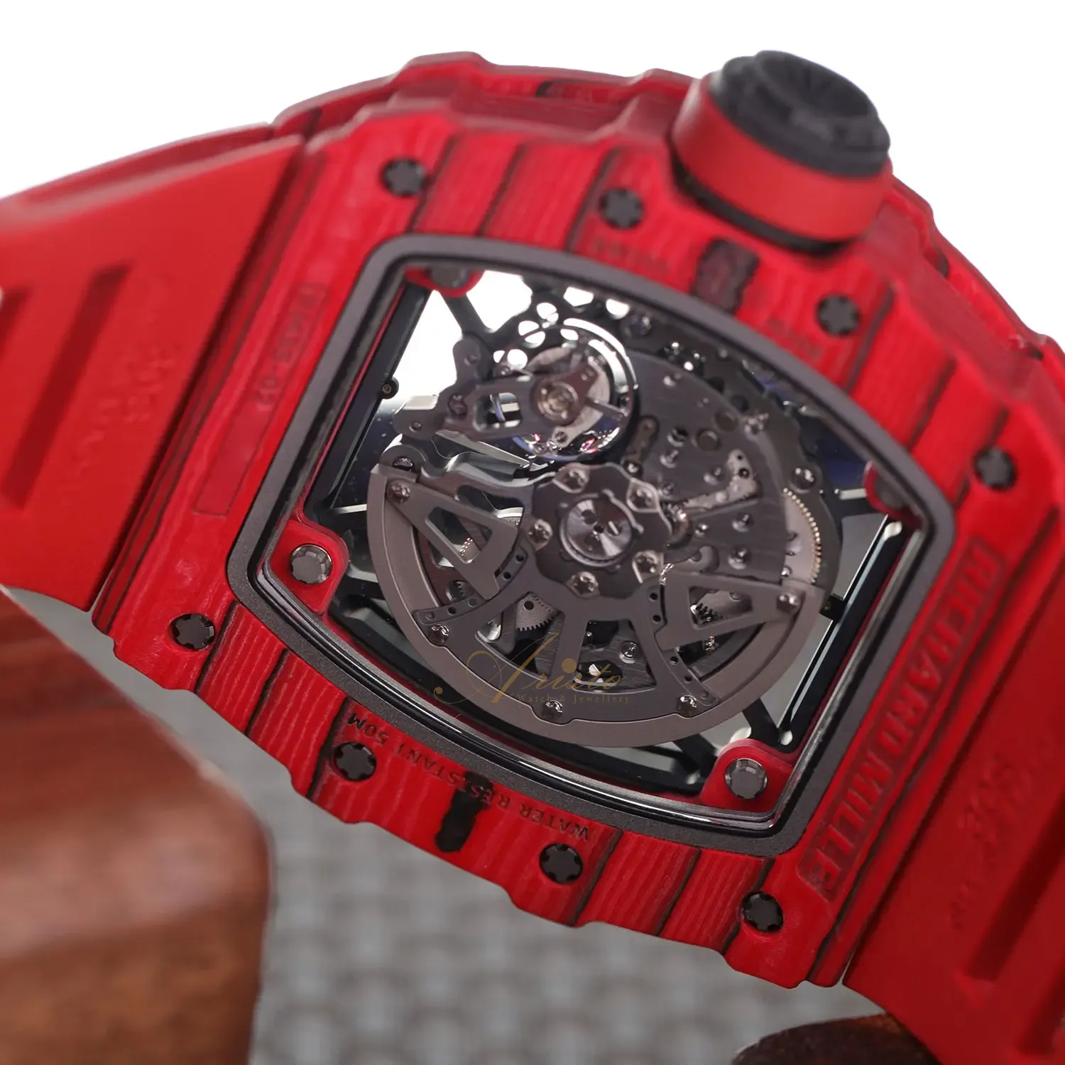 RM35-02 Red Carbon TPT Diamond Setting image 5