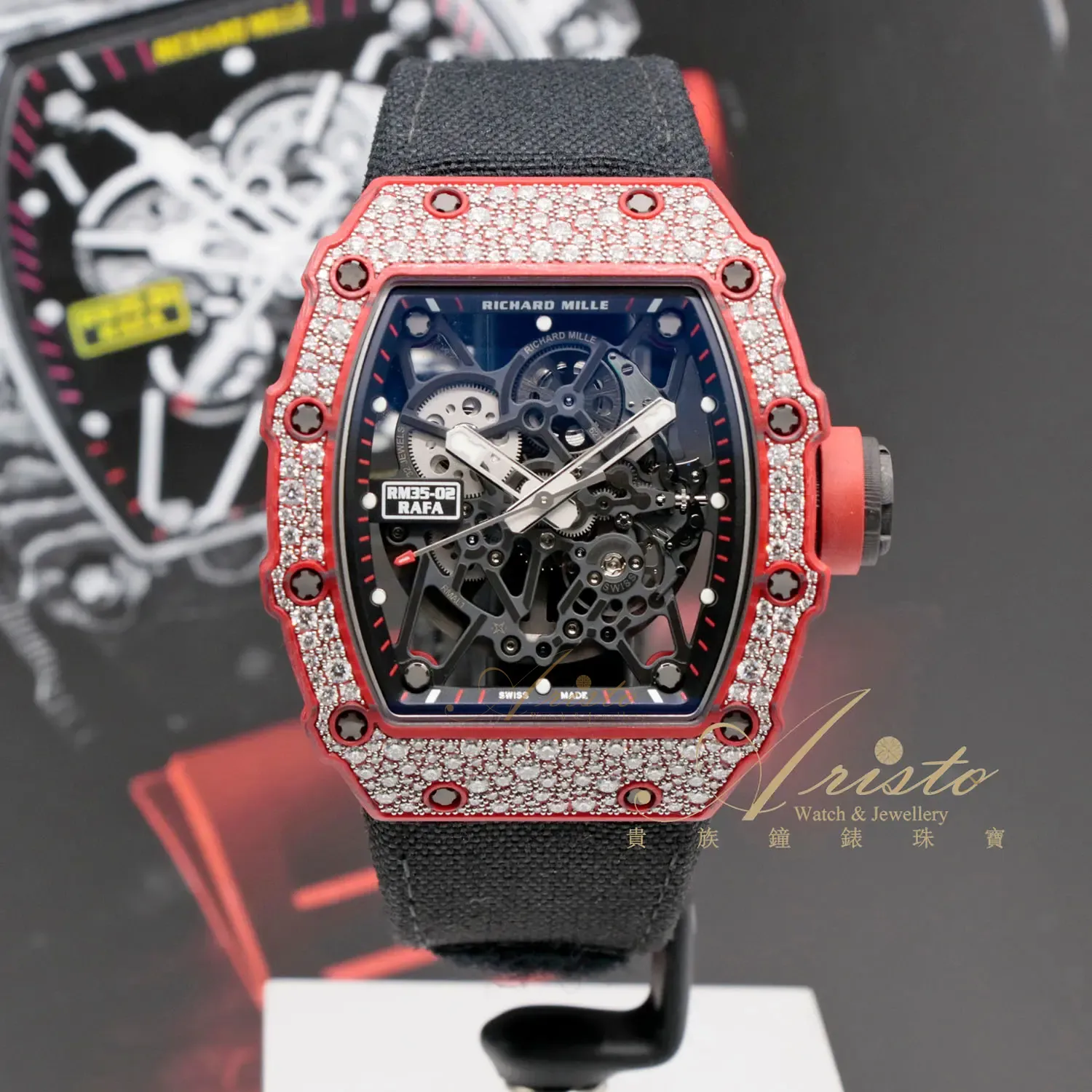 RM35-02 Red Carbon TPT Snow Setting image 2
