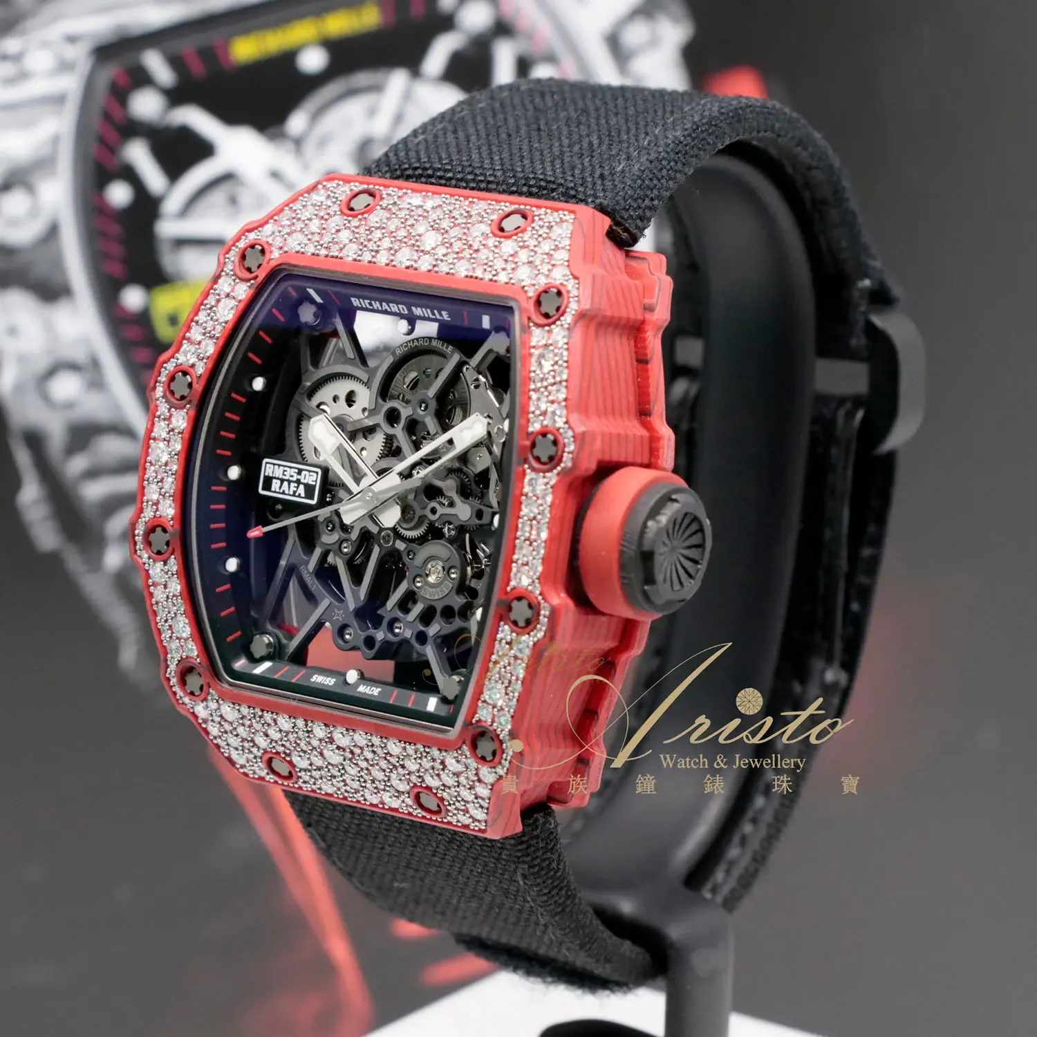 RM35-02 Red Carbon TPT Snow Setting image 3