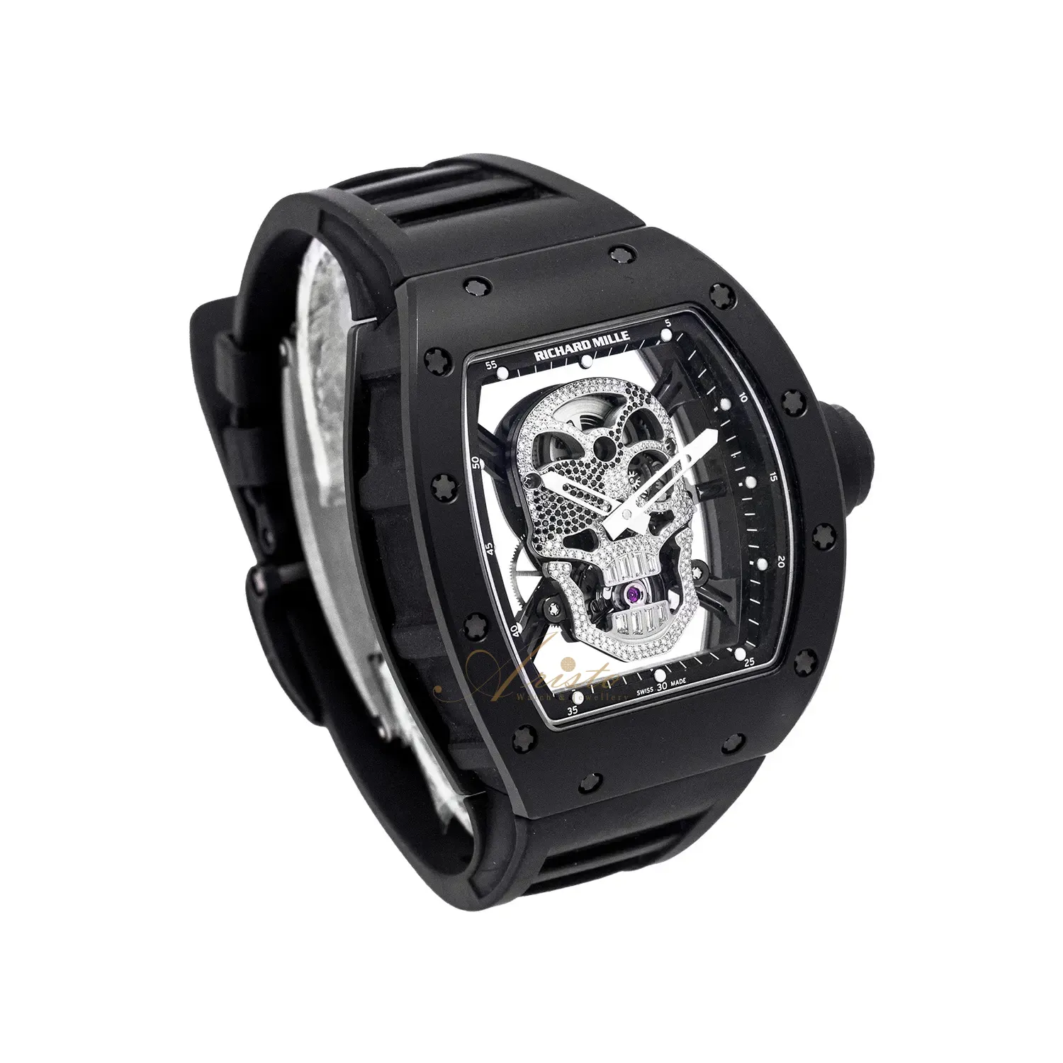 RM52-01 Black Ceramic Diamond Skull image 3