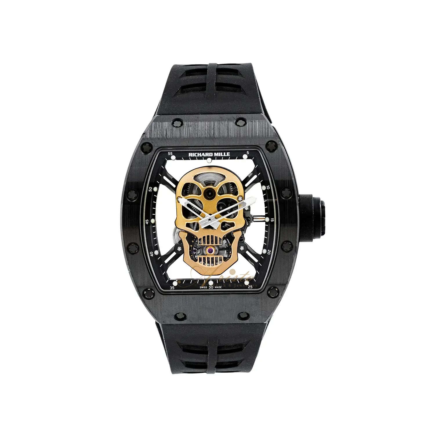 RM52-01 Black Ceramic Gold Skull