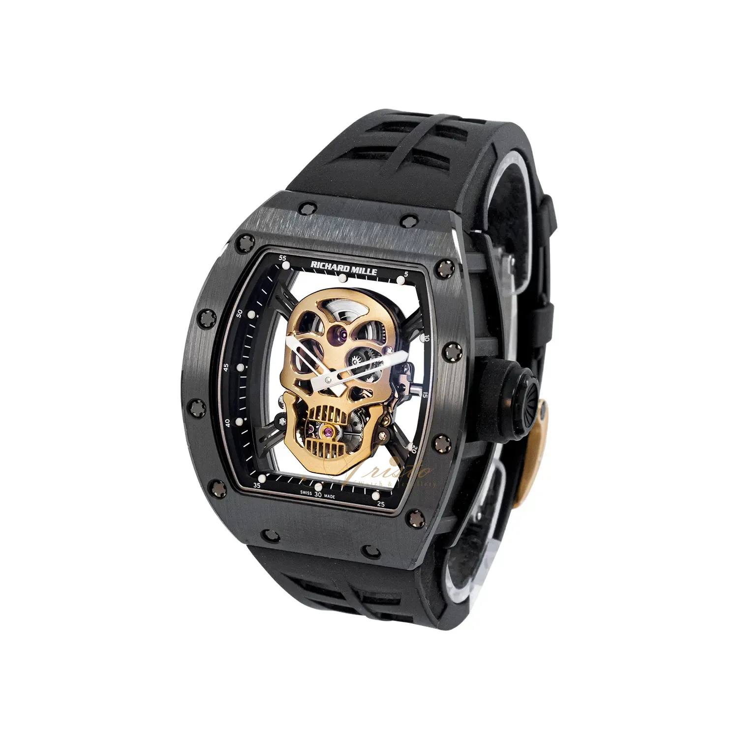 RM52-01 Black Ceramic Gold Skull image 2